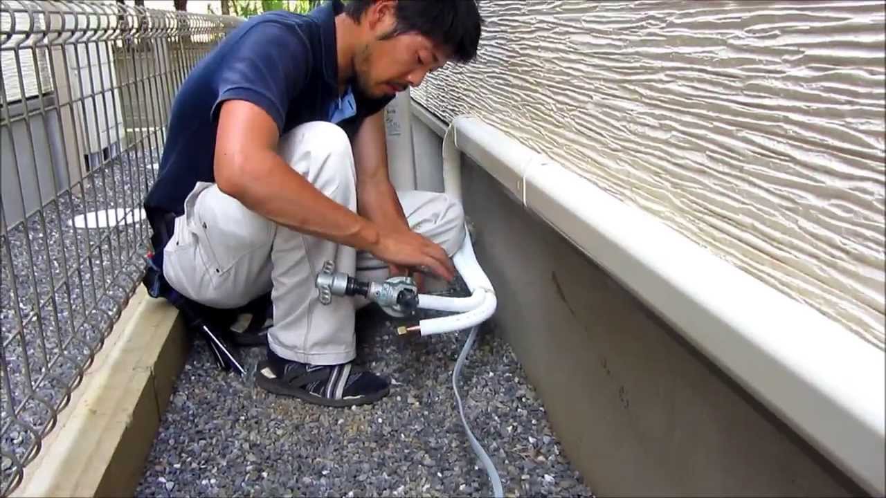 エアコン工事 化粧カバー工事 Youtube