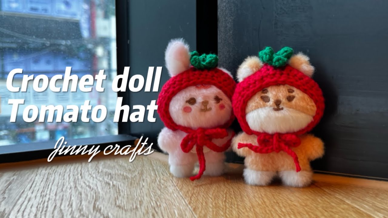 쁘쁘멀 🍅🍅토마토모자, 아마도 방울토마토 crochet doll tomato hat