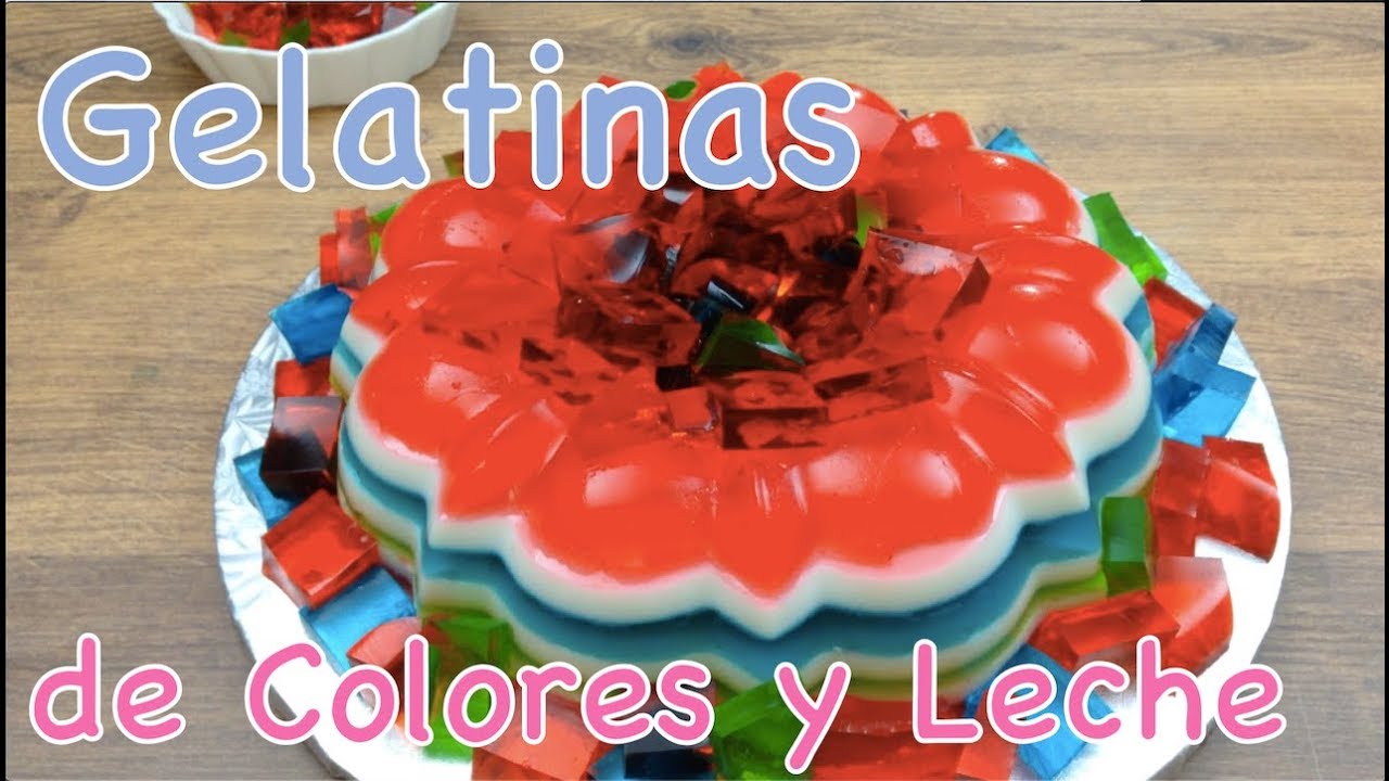 ? Como preparar Gelatina de colores y Gelatina con leche ? RECETA EN LA  DESCRIPCIÓN - YouTube