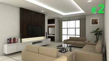 Sketchup Interior design - make a living room part 2