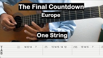 The Final Countdown Guitar Tutorial One String (Europe) Guitar Tabs Single String Guitar Lesson