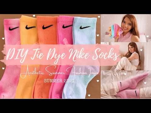 DIY TIE DYE NIKE SOCKS! | Fun Summer ~ a e s t h e t i c ~ Fashion Inspo ♡