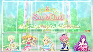 Start Line!  | Aria, Yume, Hime, Rola & Mizuki mix | FULL ROM LYRICS