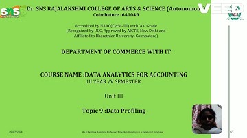 Ms.R.Pavithra|B.Com IT|AP|Data Profiling and Benefits|SNS Institutions