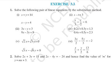 Solve the following pair of linear equation by the substitution method @edulover123