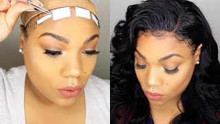 HOW TO APPLY A LACE FRONTAL WITH TAPE | INSTALL & STYLING | LAVY HAIR PERUVIAN STRAIGHT screenshot 4