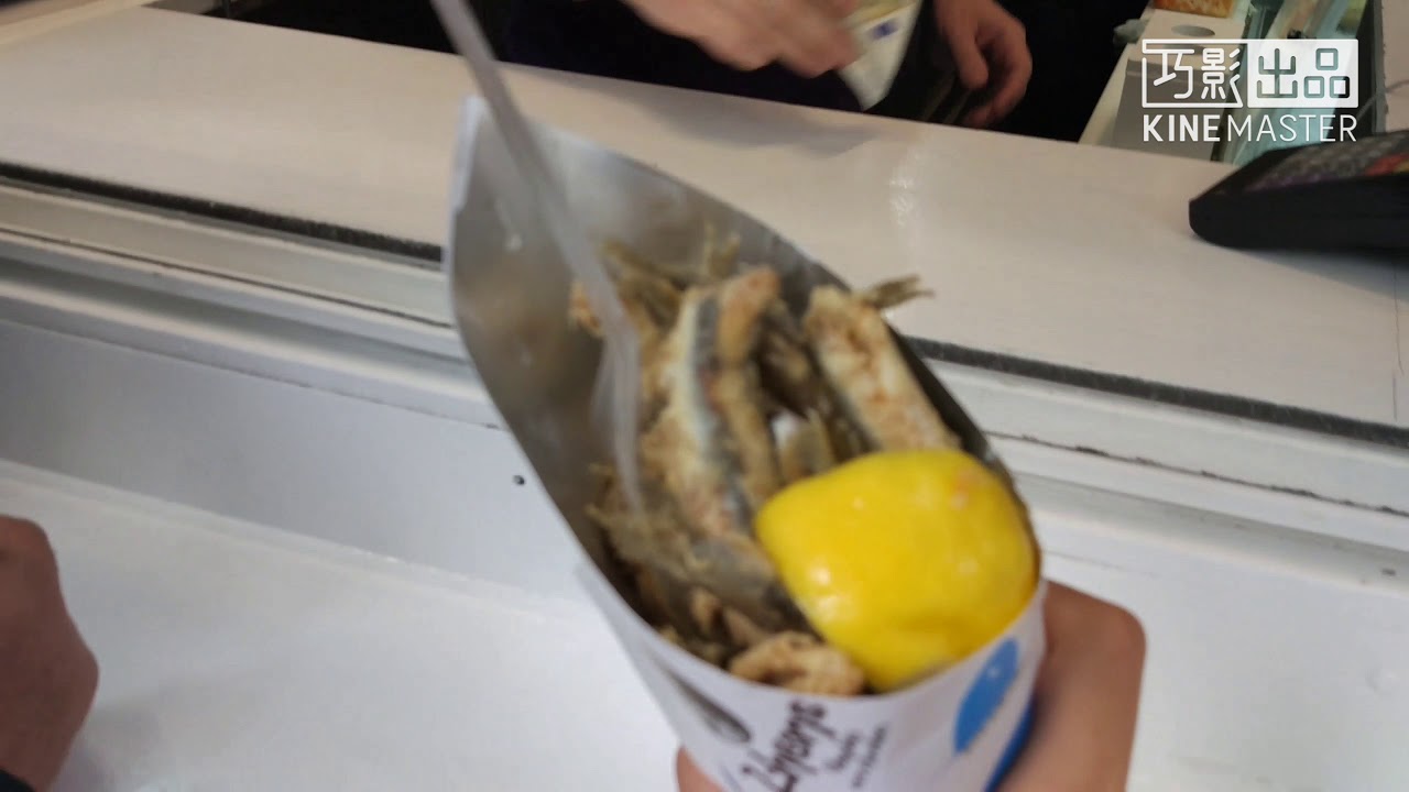Very Delicious Fried Seafood Cone in Athens, Greece YouTube