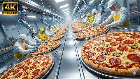 Inside a Modern Frozen Pizza Factory - From Raw Dough to Topped Perfection (Full Process)