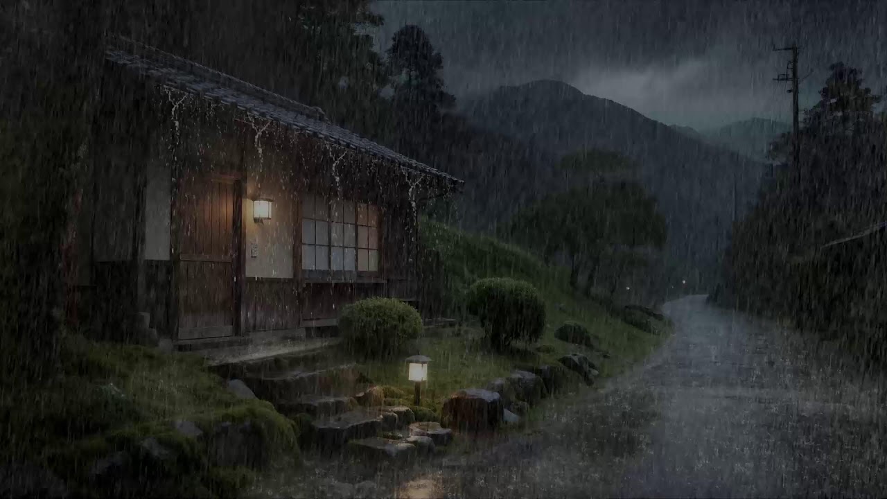 Let Go of Stress Rain Sounds Over Cabin Roof for Deep Sleep and Quiet Inner Peace