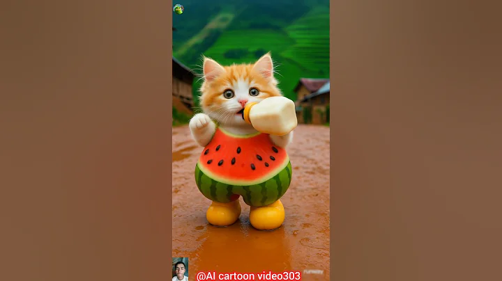 Dudi dudi dum dum 🥰 beautiful watermelon Cat 🍼20 🍉😻 #cute#cat #love #dudidudidam#shortsfeed #shorts