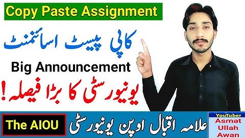 AIOU Copy Paste Assignment Spring 2023 Update | Big Announcement | AIOU | The AIOU