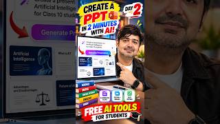Create a PPT in 2 Minutes with AI 🤯 | Gamma AI | Free AI Tools for Students #Shorts