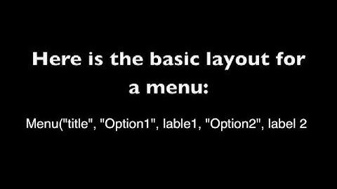 Episode 2: Menus and Labels (TI-83)