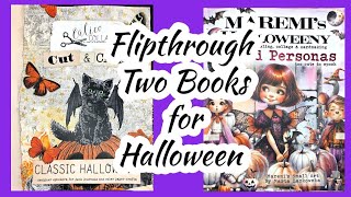Flipthrough of two Halloween Ephemera Books from Maremis Small Art and Calico Collage