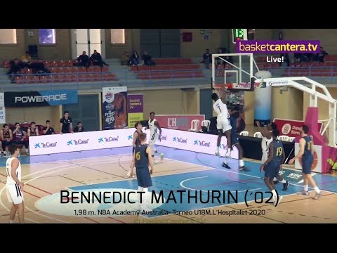 BENNEDICT MATHURIN (´02) 1,98 m. NBA Academy Australia. Torneo U18M Hospitalet (BasketCantera.TV)
