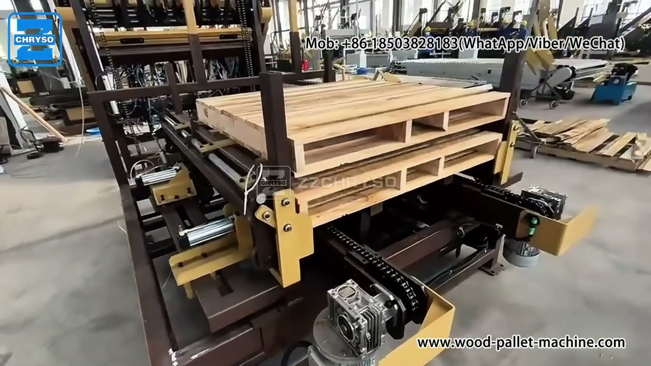 Horizontal Wood Pallet Nailing Machine Assembly Automatic Line For Stringer and Block Pallets