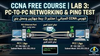 CCNA 200 301 || Lab 3 || Packet Tracer || IP ربط جهازين كمبيوتر وضبط الـ