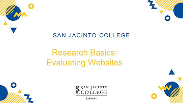 Research Basics: Evaluating Websites