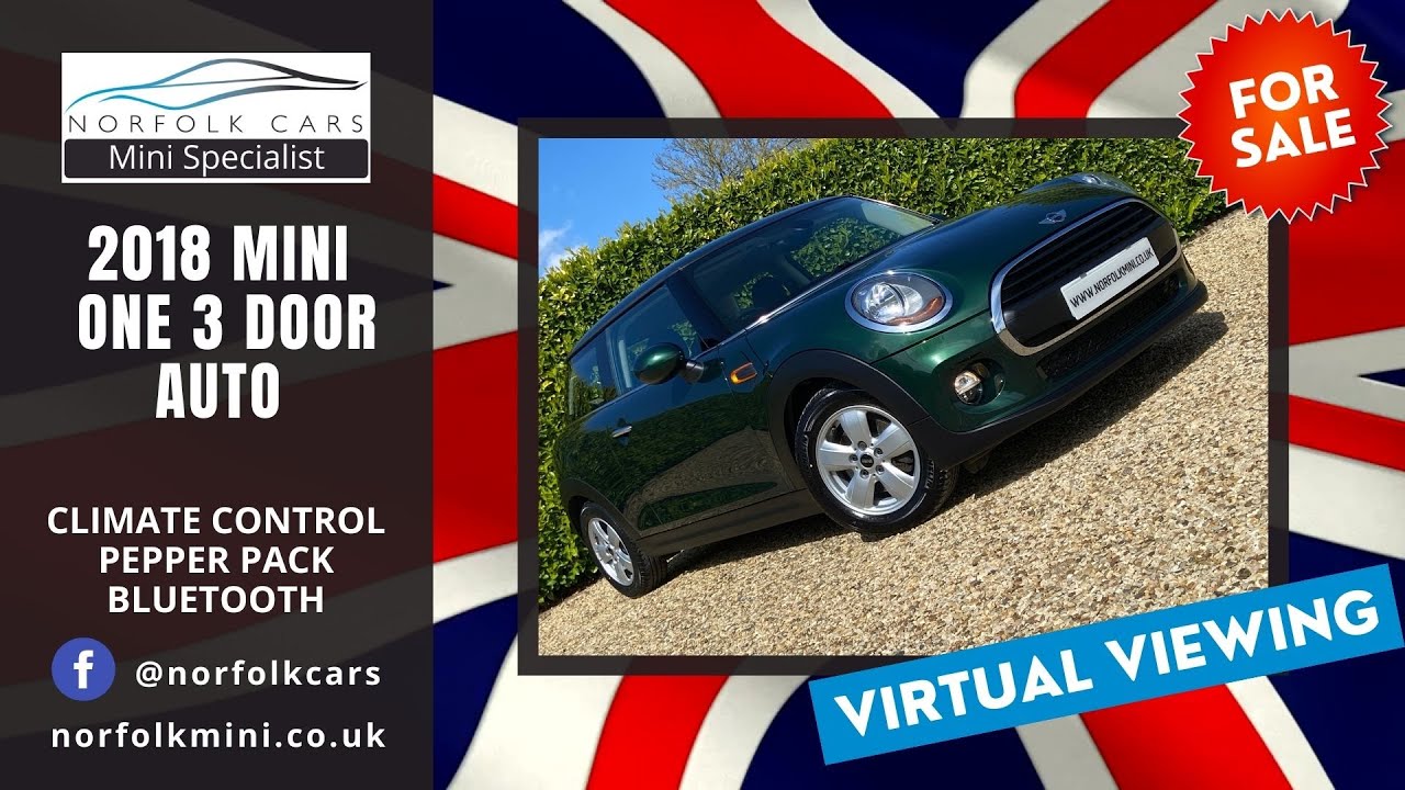 2018 Mini One Auto pepper Pack British racing Green - YouTube