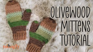 How to Crochet: Olivewood Mittens (Left Handed)
