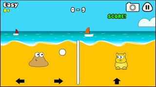 Pou MiniGame 24 - Beach Volley Gameplay 1st Try