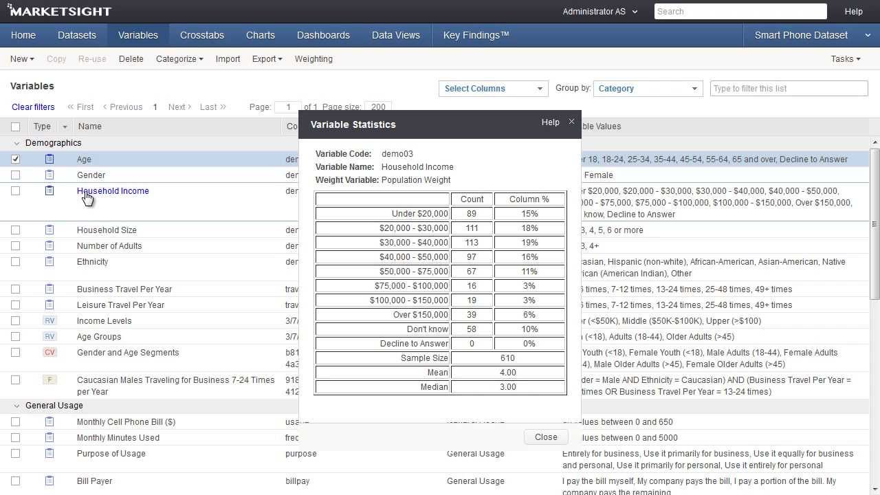 Working with Variables in MarketSight - YouTube