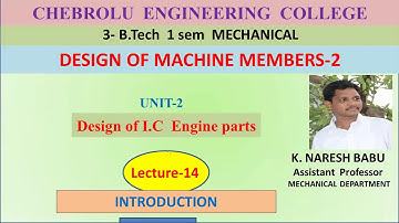DMM-2  unit-2-Design of I.C Engine parts- lecture-14  B.Tech  3 year  Mechanical- by K. NARESH BABU