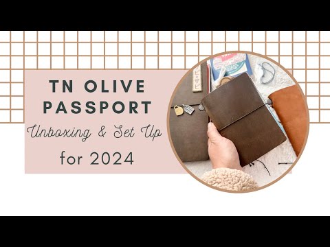 Traveler’s Notebook Passport Olive Unboxing and Set Up for 2024