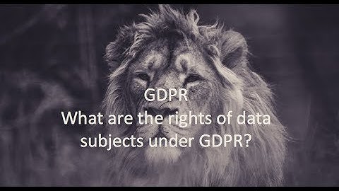 What are the rights of data subjects under GDPR?