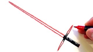 lightsaber drawing kylo ren draw drawings paintingvalley