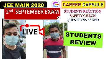 Live Students Reaction JEE MAIN | morning shift review | JEE MAIN 2020 2nd September Exam