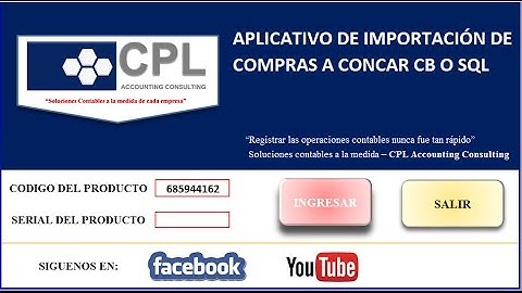 APLICATIVO DE IMPORTACION DE COMPRAS DE EXCEL A CONCAR CB O SQL