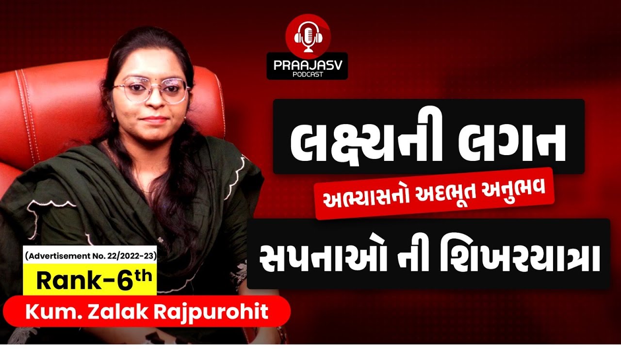 Rank-6 | GPSC CLASS 1/2 | Zalak Rajpurohit | GPSC સફરમાં સફળતાનો ઉત્તમ અનુભવ | Praajasv Podcast