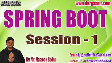 SPRING BOOT tutorials || Session - 1 || by Mr. Nagoor Babu On 12-05-2023 @8AM IST