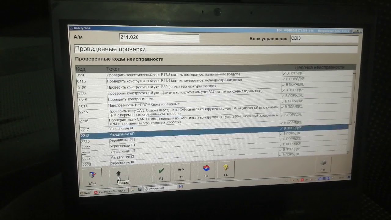 Отображение коррекции всех 6 форсунок в DAS СВАП OM648 3.2CDI