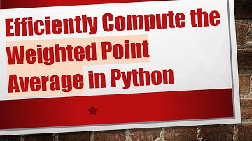 Efficiently Compute the Weighted Point Average in Python