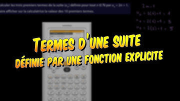 Mathématiques - Calculer les termes d