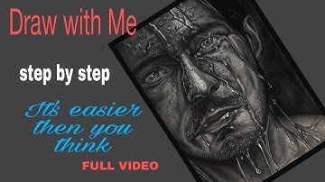 Drawing wet Face Portrait/ Realistic a Wet Face drawing/ Tutorial for BEGINNERS