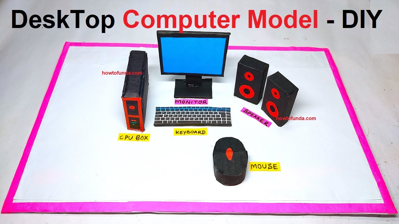 Computer model making using cardboard   simple and easy   diy   science exhibition  howtofunda