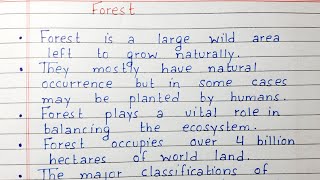 Write 10 lines on Forest | Short Essay | English