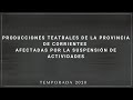 Producciones teatrales afectadas por la suspensión de actividades en la provincia de Corrientes-2020