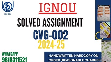 CVG-2 Solved Assignment 2024-25 | Meenakshi Study Platform 📚 | IGNOU Assignment Helper ✅