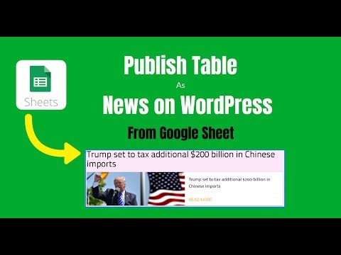 Publish table as news on Wordpress from Google Sheet