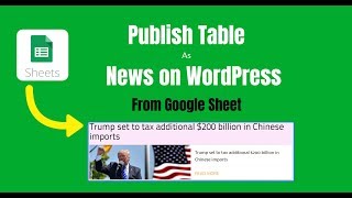 Publish table as news on Wordpress from Google Sheet