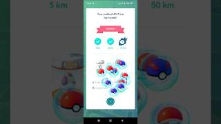 PoGo - Claimed Adventure Sync rewards from walking 44.7km (week ending 25Aug2025 #pogo #rewards