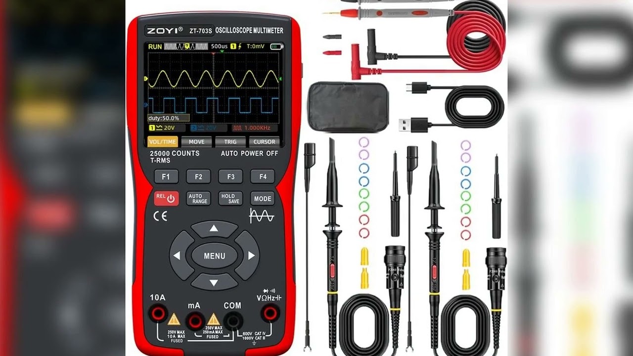 A must-have product! ZT-703S 3 in 1 Handheld Oscilloscope Automotive Dual Channel 50MHz with Digit