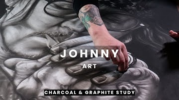 Johnny Depp Portrait | Charcoal & Graphite Drawing Study #JohnnyDeppArt #CharcoalPortrait