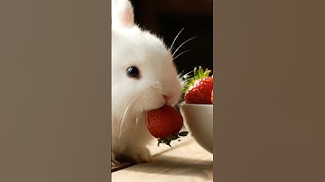 Sounds of rabbit eating strawberry #eating #rabbit #asmr #usa #pets #shorts