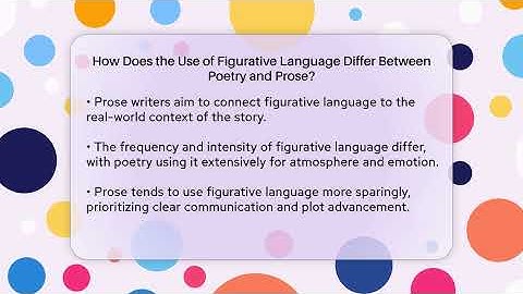 How Does the Use of Figurative Language Differ Between Poetry and Prose? - The Prose Path