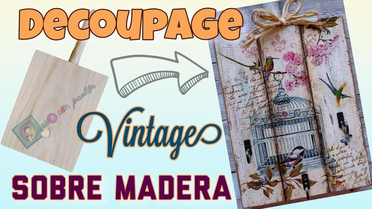 Shuraba novia loto IDEAS WITH DECOUPAGE: VINTAGE HANGER with a cutting board and false pikling  in 3 colors - YouTube
